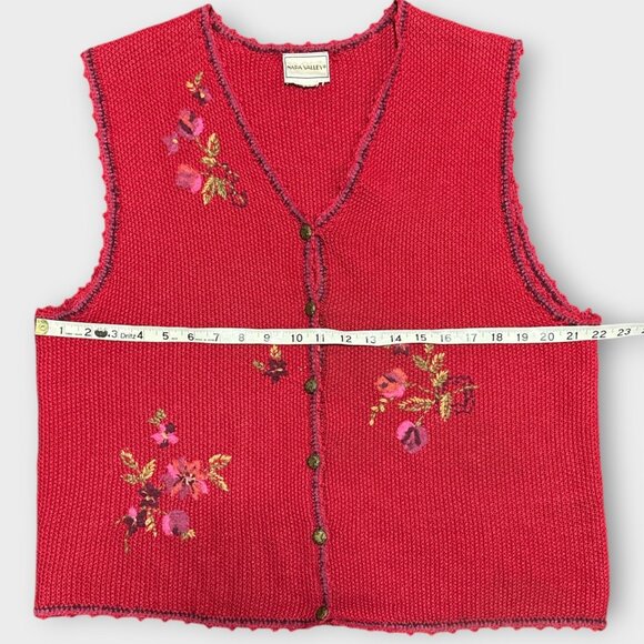 Vintage Napa Valley Womens XL Sweater‎ Vest Wool Blend Cable Knit Cottagecore - Picture 8 of 8